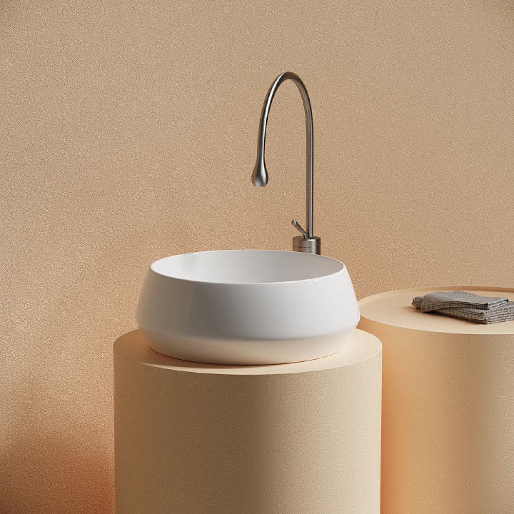 Раковина CERAMICANOVA Maya накладная круглая 400x400x140 белый CN12004