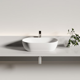 Раковина CERAMICANOVA Twist накладная овальной формы 500x300x140 белый матовый CN12001MW