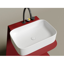 Умывальник чаша накладная прямоугольная (цвет Белый Матовый) Element 605x380x150мм