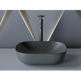 Умывальник чаша накладная прямоугольная (цвет Темный Антрацит Матовый) Element 455x325x135мм