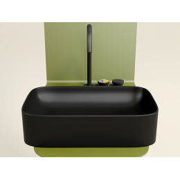 Умывальник чаша накладная прямоугольная (цвет Черный Матовый) Element 605x380x122мм