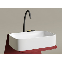 Умывальник чаша накладная прямоугольная (цвет Белый Матовый) Element 605x380x150мм