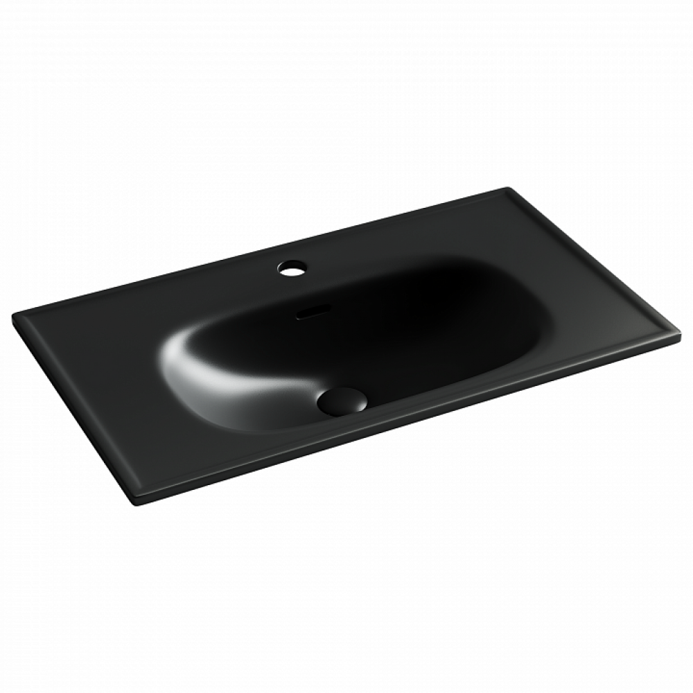 Раковина накладная CERAMICANOVA Sabo с отверстием под смеситель 800x460x130 черный матовый