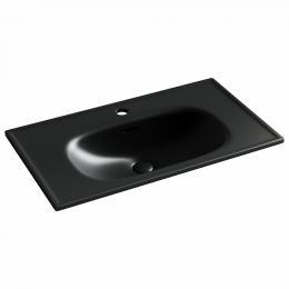 Раковина накладная CERAMICANOVA Sabo с отверстием под смеситель 800x460x130 черный матовый