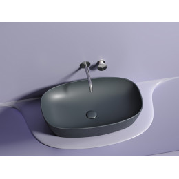 Умывальник чаша накладная овальная (цвет Темный Антрацит Матовый) Element 600x380x138мм