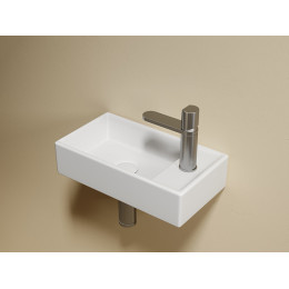 Умывальник подвесной прямоугольный (чаша слева, отверстие под смеситель справа) цвет белый матовый Element 407x217x100