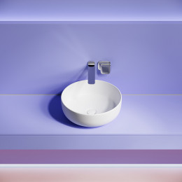 Раковина накладная Taycan, круглая, диаметр 375 мм, высота 140 мм, белая матовая