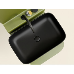 Умывальник чаша накладная прямоугольная (цвет Черный Матовый) Element 605x380x122мм