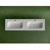 Раковина накладная мебельная CERAMICANOVA Grace прямоугольная 1610x457x137 с двумя чашами и отверстиями под смеситель цвет белый CN7023