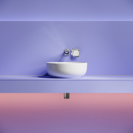 Раковина накладная Taycan, круглая, диаметр 375 мм, высота 140 мм, белая матовая