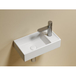 Умывальник подвесной прямоугольный (чаша слева, отверстие под смеситель справа) цвет белый матовый Element 407x217x100