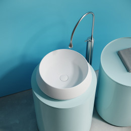 Раковина CERAMICANOVA Maya накладная круглая 400x400x140 белый матовый CN12004MW