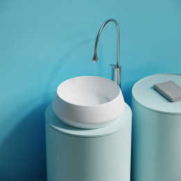 Раковина CERAMICANOVA Maya накладная круглая 400x400x140 белый матовый CN12004MW