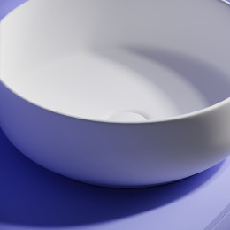 Раковина накладная Taycan, круглая, диаметр 375 мм, высота 140 мм, белая матовая