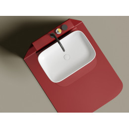 Умывальник чаша накладная прямоугольная (цвет Белый Матовый) Element 605x380x150мм