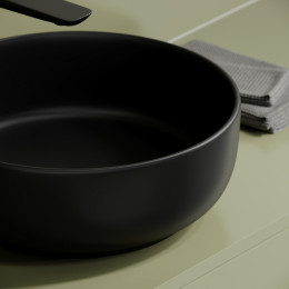 Раковина накладная Taycan, круглая, диаметр 375 мм, высота 140 мм, черная матовая