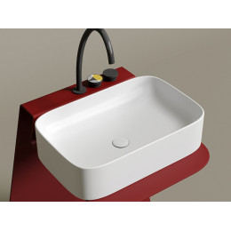 Умывальник чаша накладная прямоугольная (цвет Белый Матовый) Element 605x380x150мм
