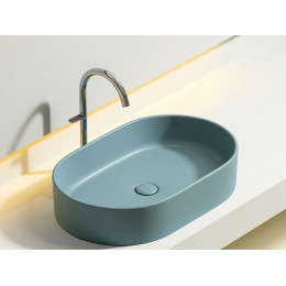 Умывальник чаша накладная овальная (цвет Зеленый Матовый) Element 608x385x122мм