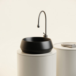 Раковина CERAMICANOVA Maya накладная круглая 400x400x140 черный матовый CN12004MB