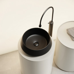 Раковина CERAMICANOVA Maya накладная круглая 400x400x140 черный матовый CN12004MB