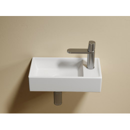 Умывальник подвесной прямоугольный (чаша слева, отверстие под смеситель справа) цвет белый матовый Element 407x217x100