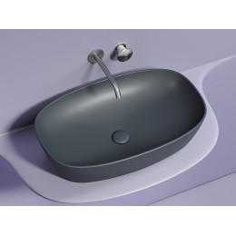 Умывальник чаша накладная овальная (цвет Темный Антрацит Матовый) Element 600x380x138мм