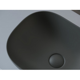 Умывальник чаша накладная прямоугольная (цвет Темный Антрацит Матовый) Element 455x325x135мм
