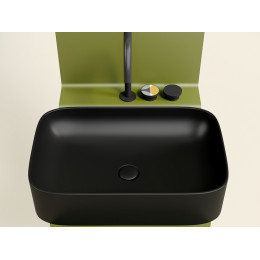 Умывальник чаша накладная прямоугольная (цвет Черный Матовый) Element 605x380x122мм