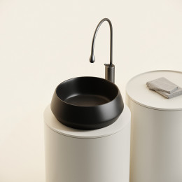 Раковина CERAMICANOVA Maya накладная круглая 400x400x140 черный матовый CN12004MB