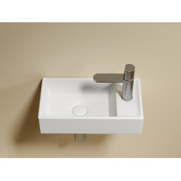 Умывальник подвесной прямоугольный (чаша слева, отверстие под смеситель справа) цвет белый матовый Element 407x217x100