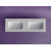Раковина накладная мебельная CERAMICANOVA Grace прямоугольная 1410x457x137 с двумя чашами без отверстий под смеситель цвет белый CN7022wx