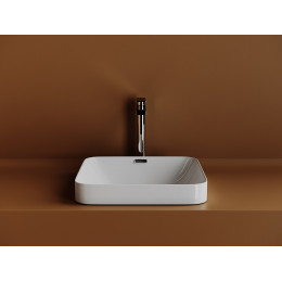 Раковина встраиваемая сверху Element с отверстием слива - перелива  квадратной формы 438x438x172 мм  цвет белый   CN6077