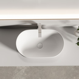 Раковина CERAMICANOVA Twist накладная овальной формы 500x300x140 белый матовый CN12001MW