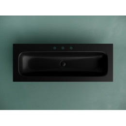 Раковина накладная мебельная CERAMICANOVA Grace прямоугольная 1210x457x137 с тремя отверстиями под смеситель цвет черный матовый CN7024MB