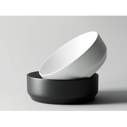 Умывальник чаша накладная круглая (цвет Черный Матовый) Element 355x355x125мм