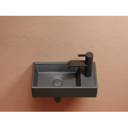 Умывальник подвесной прямоугольный (чаша слева, отверстие под смеситель справа) цвет темный антрацит матовый Element 407x217x100