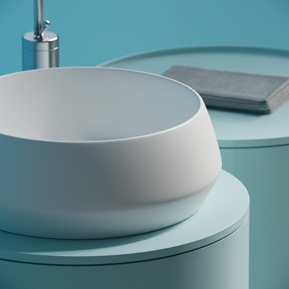 Раковина CERAMICANOVA Maya накладная круглая 400x400x140 белый матовый CN12004MW