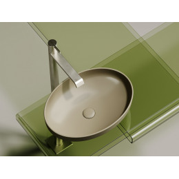 Умывальник чаша накладная овальная (цвет Капучино Матовый) Element 502x363x145мм