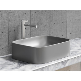 Умывальник чаша накладная прямоугольная (цвет Антрацит Матовый) Element 505x380x150мм