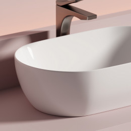 Раковина CERAMICANOVA Twist накладная овальной формы 500x300x140 белый CN12001