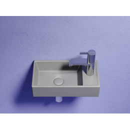 Умывальник подвесной прямоугольный (чаша слева, отверстие под смеситель справа) цвет антрацит матовый Element 407x217x100