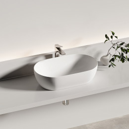 Раковина CERAMICANOVA Twist накладная овальной формы 500x300x140 белый матовый CN12001MW