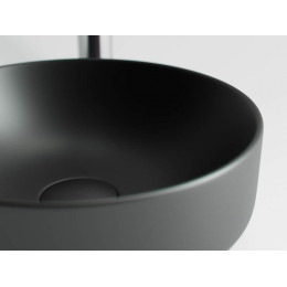 Умывальник чаша накладная круглая (цвет Черный Матовый) Element 355x355x125мм