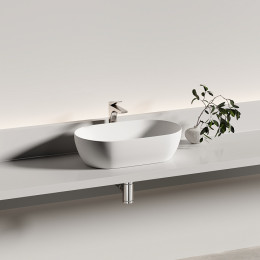 Раковина CERAMICANOVA Twist накладная овальной формы 500x300x140 белый матовый CN12001MW