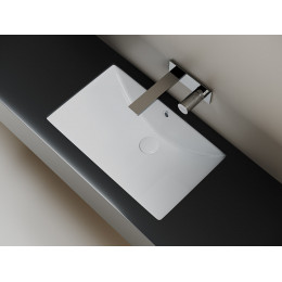 Раковина встраиваемая снизу Era  прямоугольной формы с отверстием слива- перелива  600x390x190 мм  цвет белый   CN6082