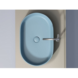 Умывальник чаша накладная овальная (цвет Голубой Матовый) Element 608x385x122мм