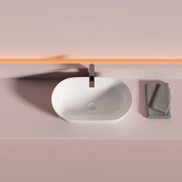 Раковина CERAMICANOVA Twist накладная овальной формы 500x300x140 белый CN12001