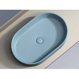 Умывальник чаша накладная овальная (цвет Голубой Матовый) Element 608x385x122мм
