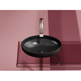 Умывальник чаша накладная овальная (цвет Черный Матовый) Element 502x363x145мм