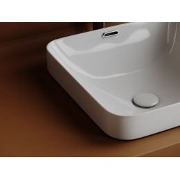 Раковина встраиваемая сверху Element с отверстием слива - перелива  квадратной формы 438x438x172 мм  цвет белый   CN6077